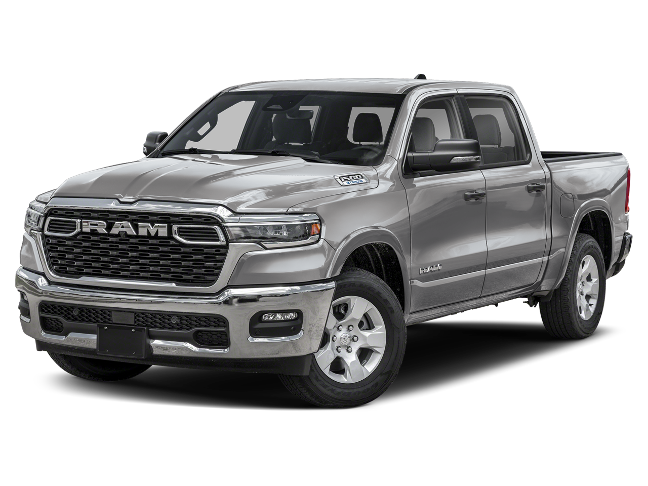 2026 RAM Ram 1500 RAM 1500 BIG HORN CREW CAB 4X4 5'7' BOX in Silver Zynith Exterior Paint — front three-quarter view