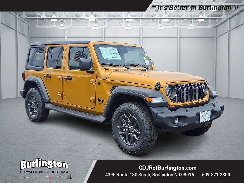 2026 Jeep Wrangler WRANGLER 4-DOOR SPORT S in Goldilocks Exterior Paint — front three-quarter view