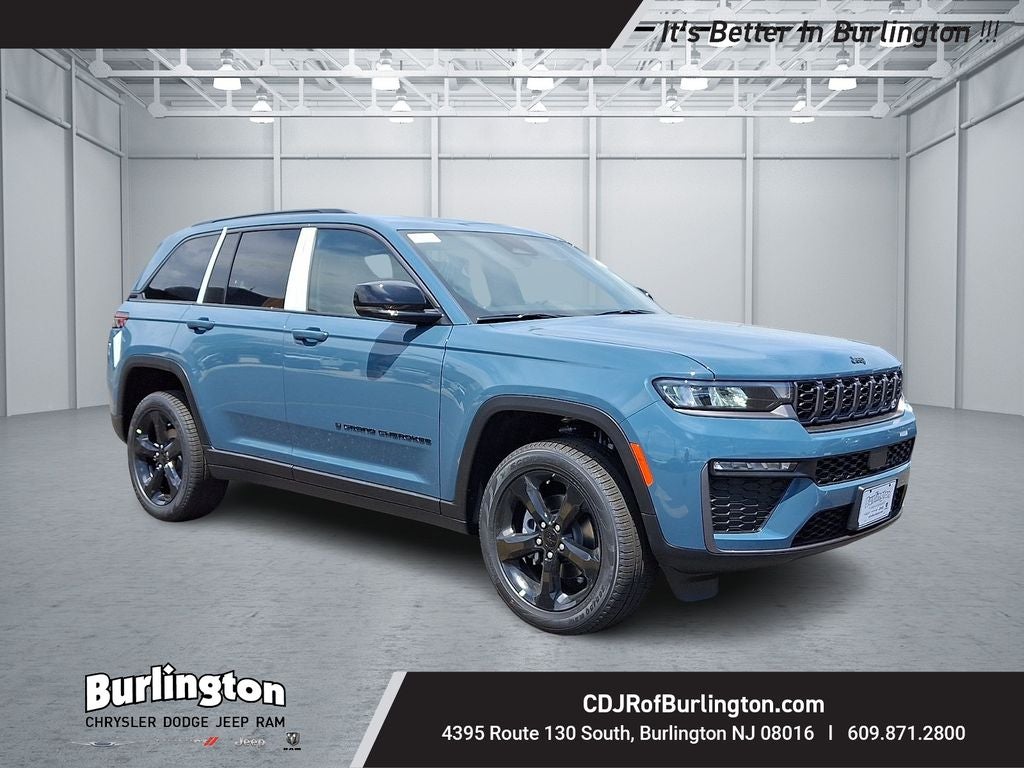 2026 Jeep Grand Cherokee GRAND CHEROKEE LIMITED 4X4 in Steel Blue Exterior Paint — front three-quarter view