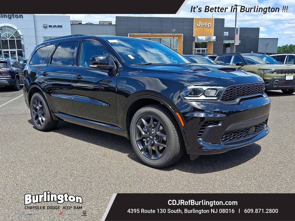 2026 Dodge Durango DURANGO GT HEMI V8 PLUS AWD AMERICA250 in Diamond Black Clear-Coat Exterior Paint — front three-quarter view