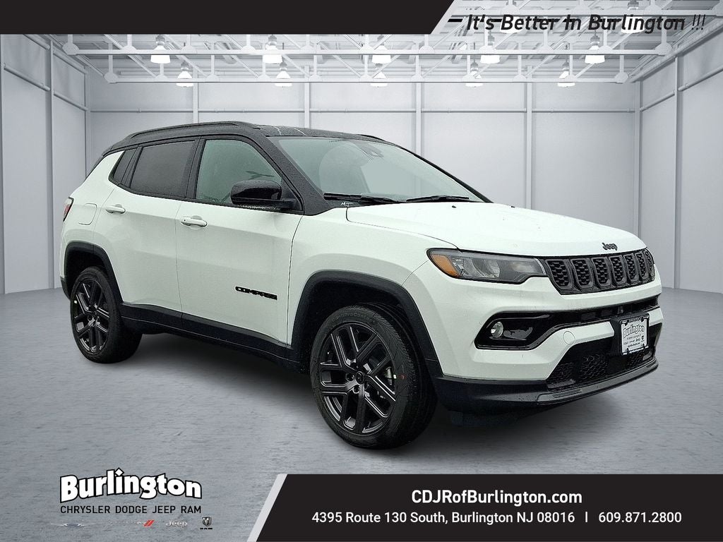 2026 Jeep Compass COMPASS LIMITED ALTITUDE 4X4 in Bright White Clear-Coat Exterior Paint — front three-quarter view