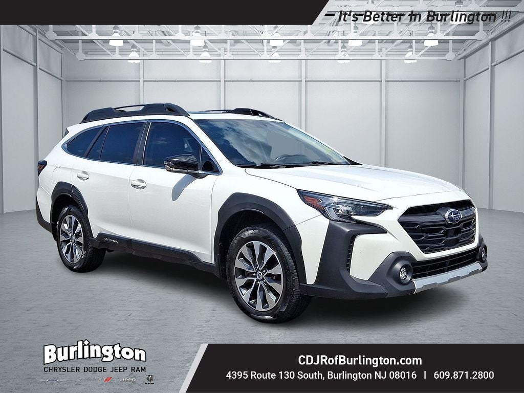 2024 Subaru Outback Limited XT in Crystal White Pearl — front three-quarter view