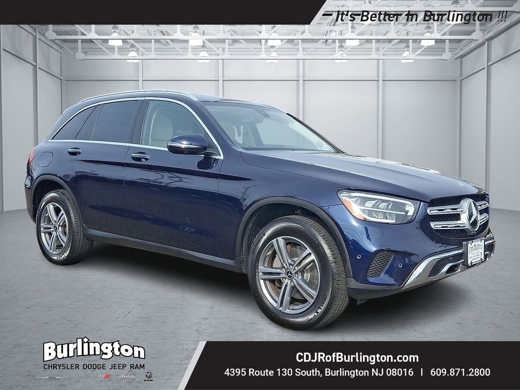 2021 Mercedes-Benz GLC 300 4MATIC SUV in Blue — front three-quarter view