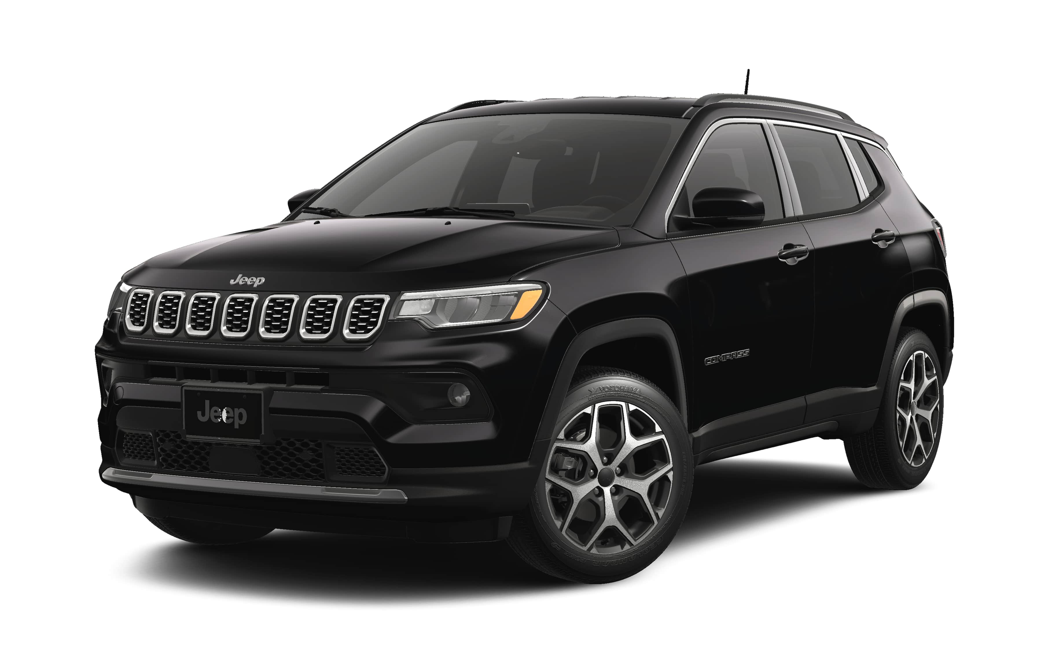 2026 Jeep Compass COMPASS LIMITED 4X4 in Diamond Black Crystal Pearl-Coat Exterior Paint — front three-quarter view