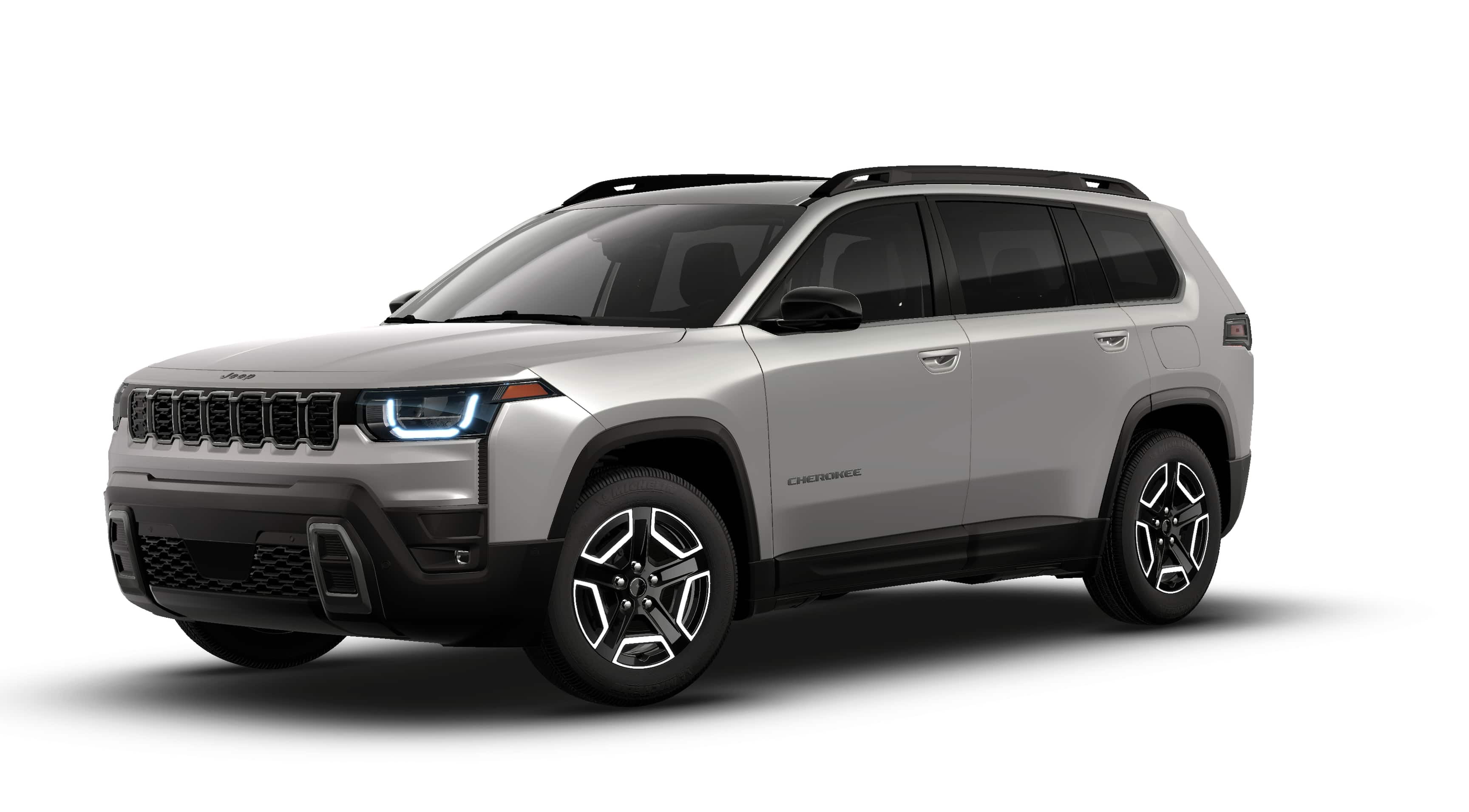 2026 Jeep Cherokee CHEROKEE LIMITED 4X4 in Sting-Gray Clear-Coat Exterior Paint — front three-quarter view